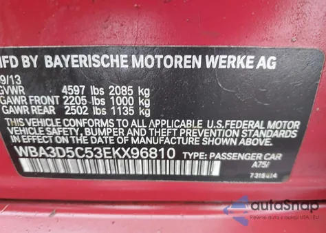 2014 BMW 328D xDrive from USA, damaged, VIN WBA3D5C53EKX96810